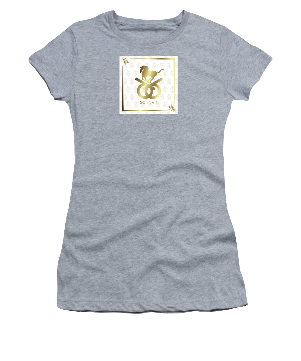 Brand Women's T-Shirt featuring the digital art Gold Horse by Donna Bernstein