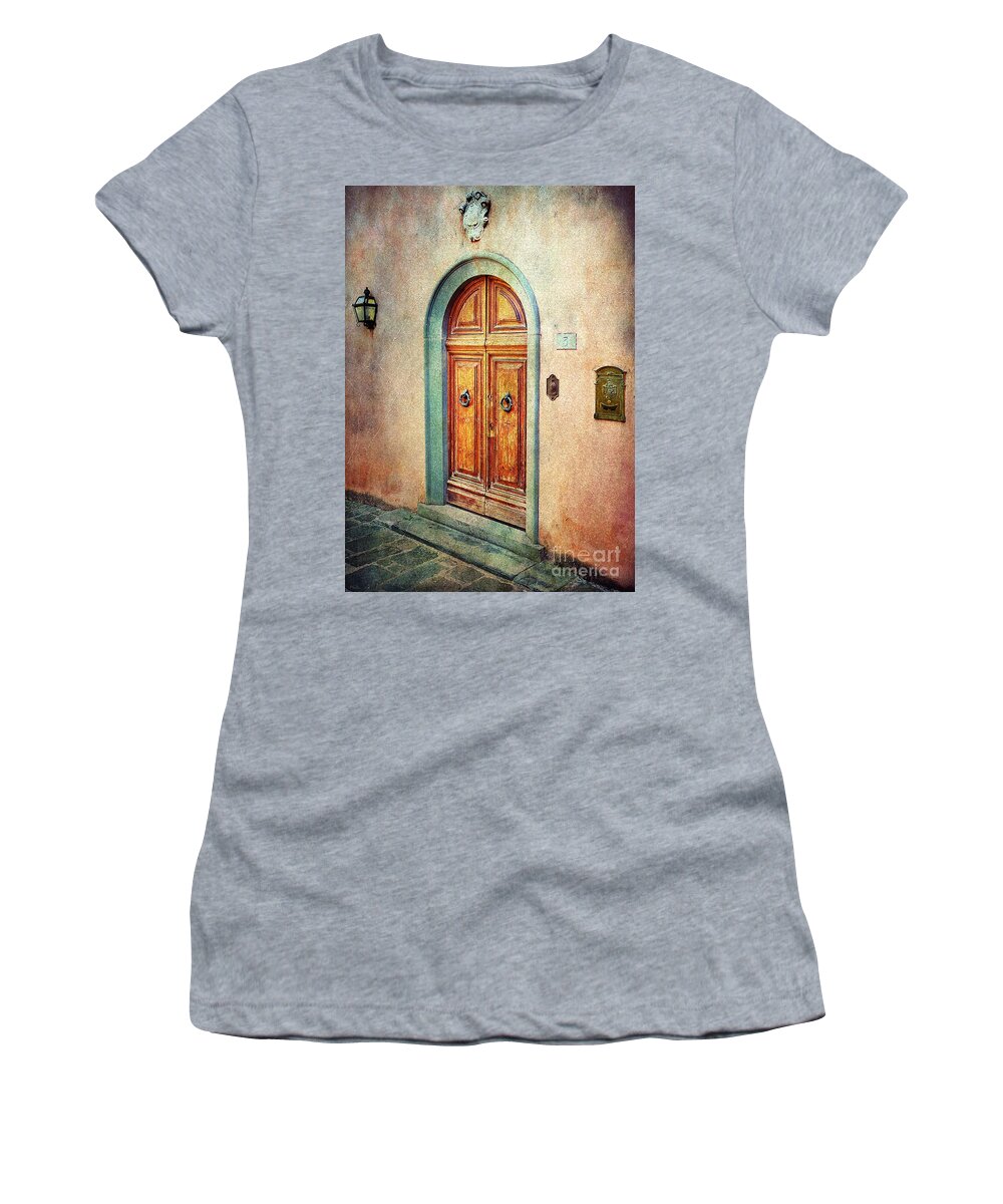 Doors Women's T-Shirt featuring the photograph Door 3 - The Magic of Wood by Ramona Matei