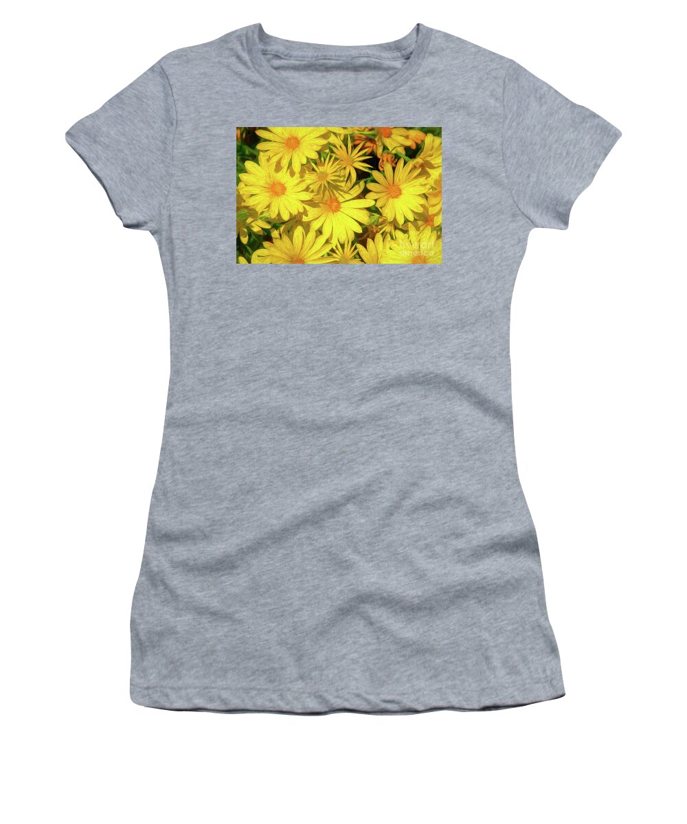 Summer Women's T-Shirt featuring the photograph Doronicum Orientale Perennial Abstract by Diana Mary Sharpton