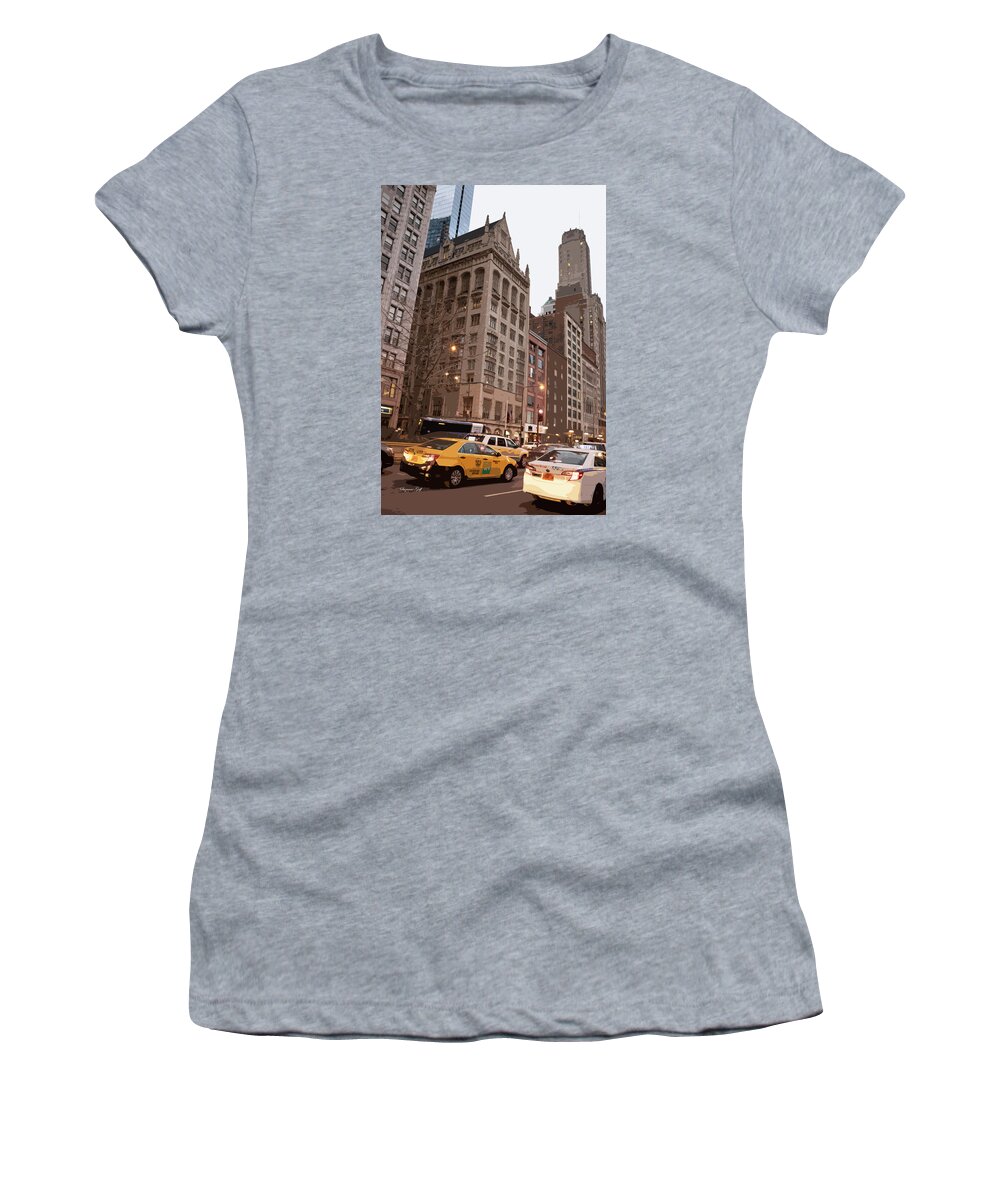 Photograph Women's T-Shirt featuring the photograph Downtown Chicago Scene I by Suzanne Gaff