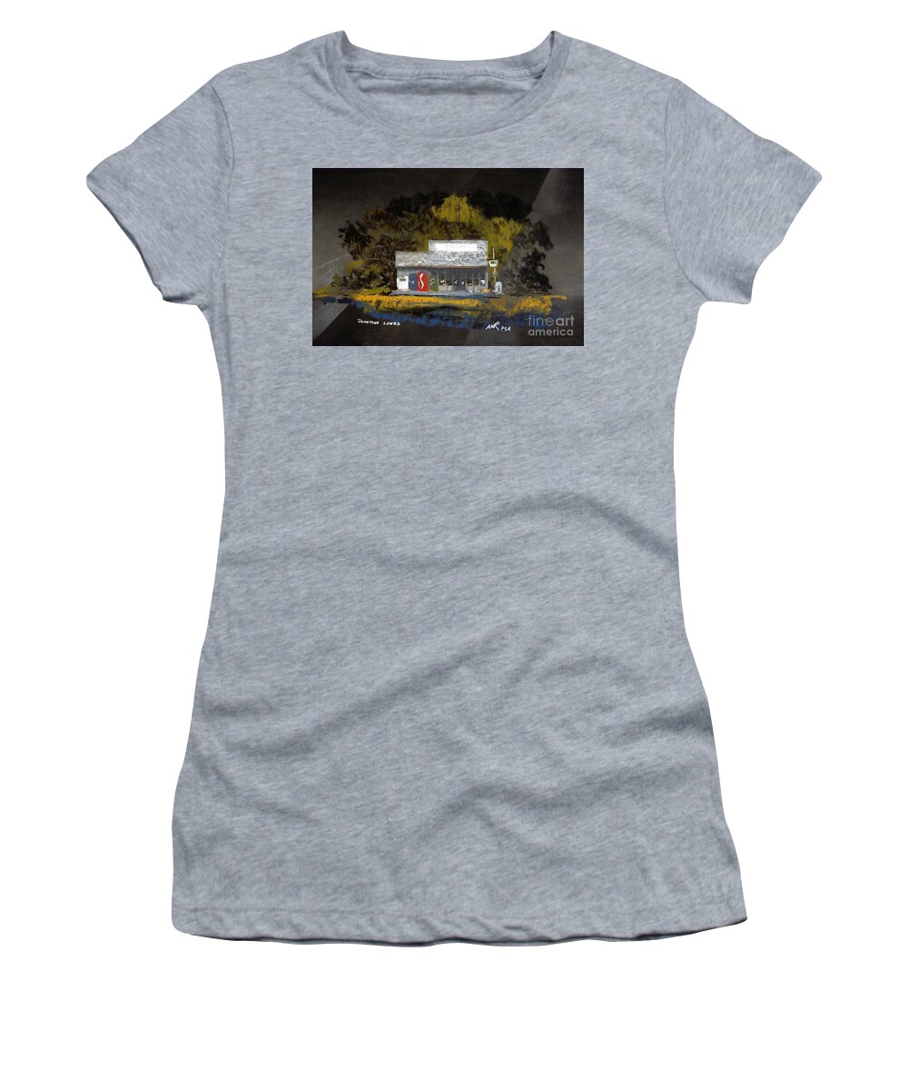 Pastel Women's T-Shirt featuring the pastel Downtown Lowes by William Renzulli
