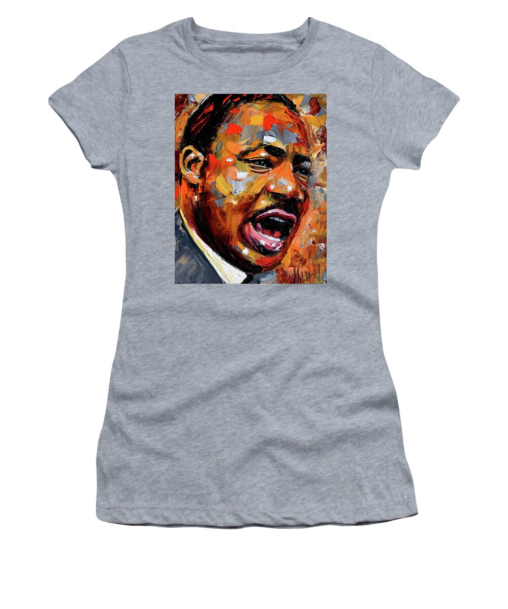 Dr. King Women's T-Shirt featuring the painting Dr. King by Debra Hurd