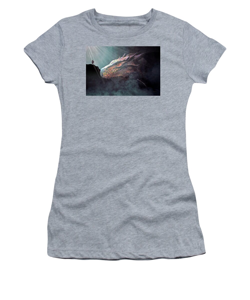 2d Women's T-Shirt featuring the digital art Dragon's Lair by Brian Wallace