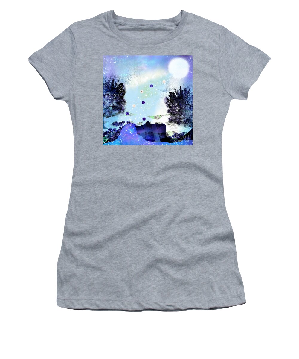 Dreaming Women's T-Shirt featuring the mixed media Dreaming Of Spring by Diamante Lavendar