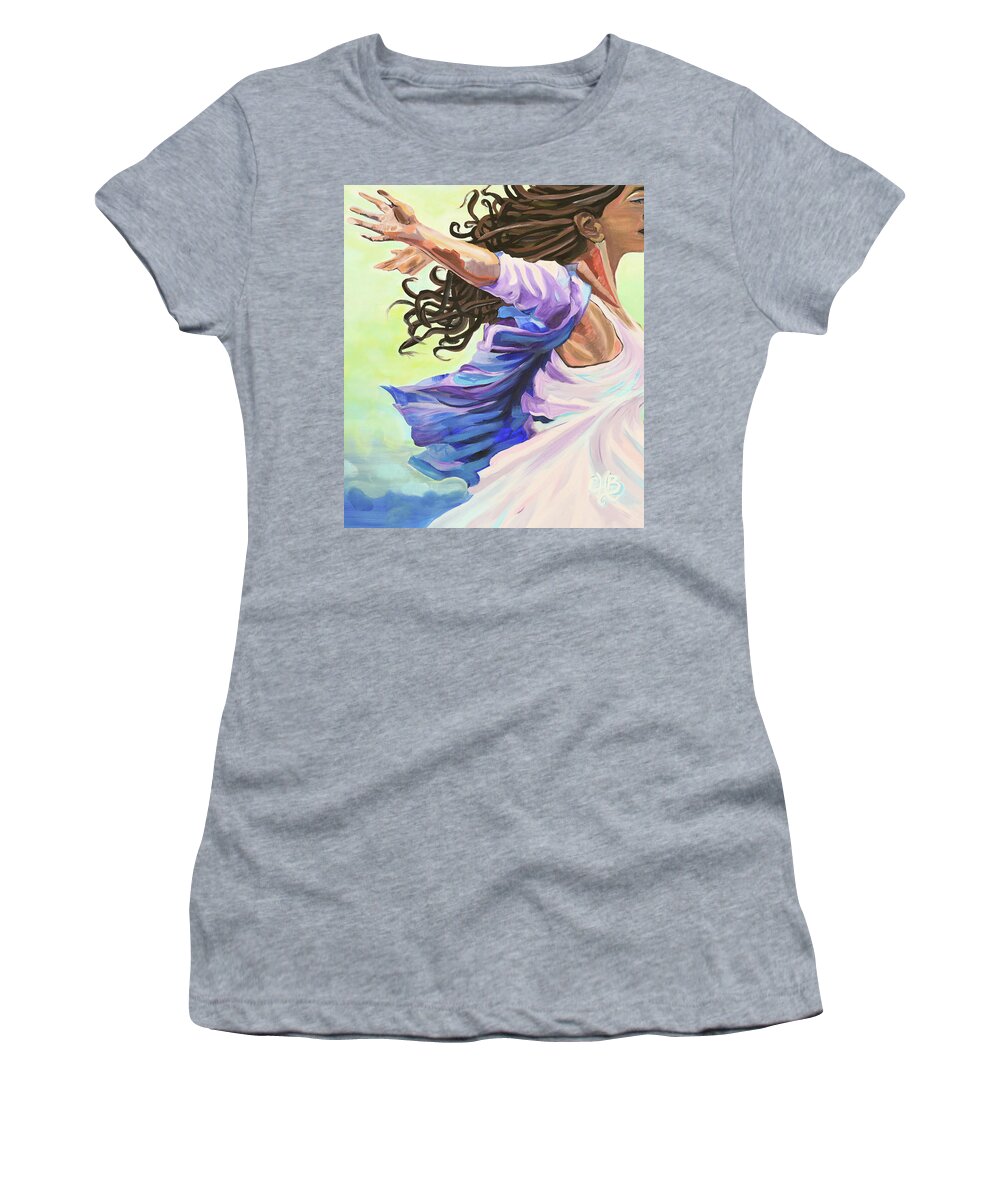 Peace Women's T-Shirt featuring the painting Drift by Chiquita Howard-Bostic