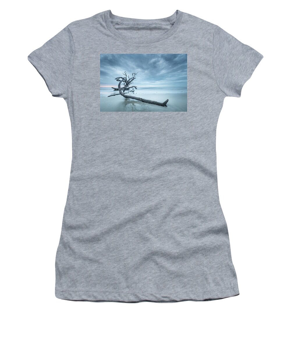 Driftwood Beach Women's T-Shirt featuring the photograph Driftwood Beach On Jekyll Island by Jordan Hill