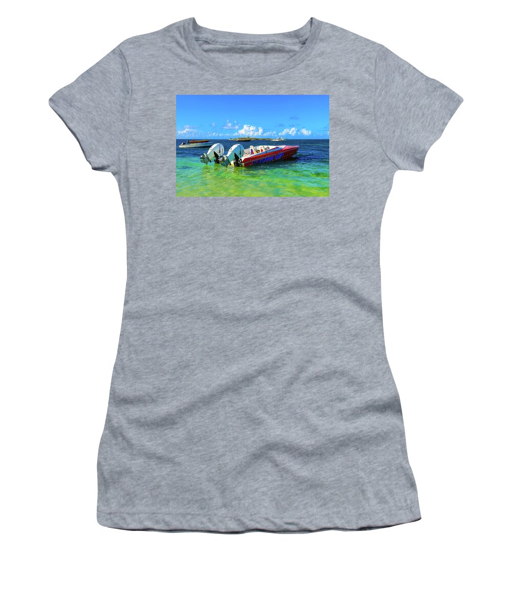 Boat Women's T-Shirt featuring the photograph Dripping Wet Boat by Ola Allen