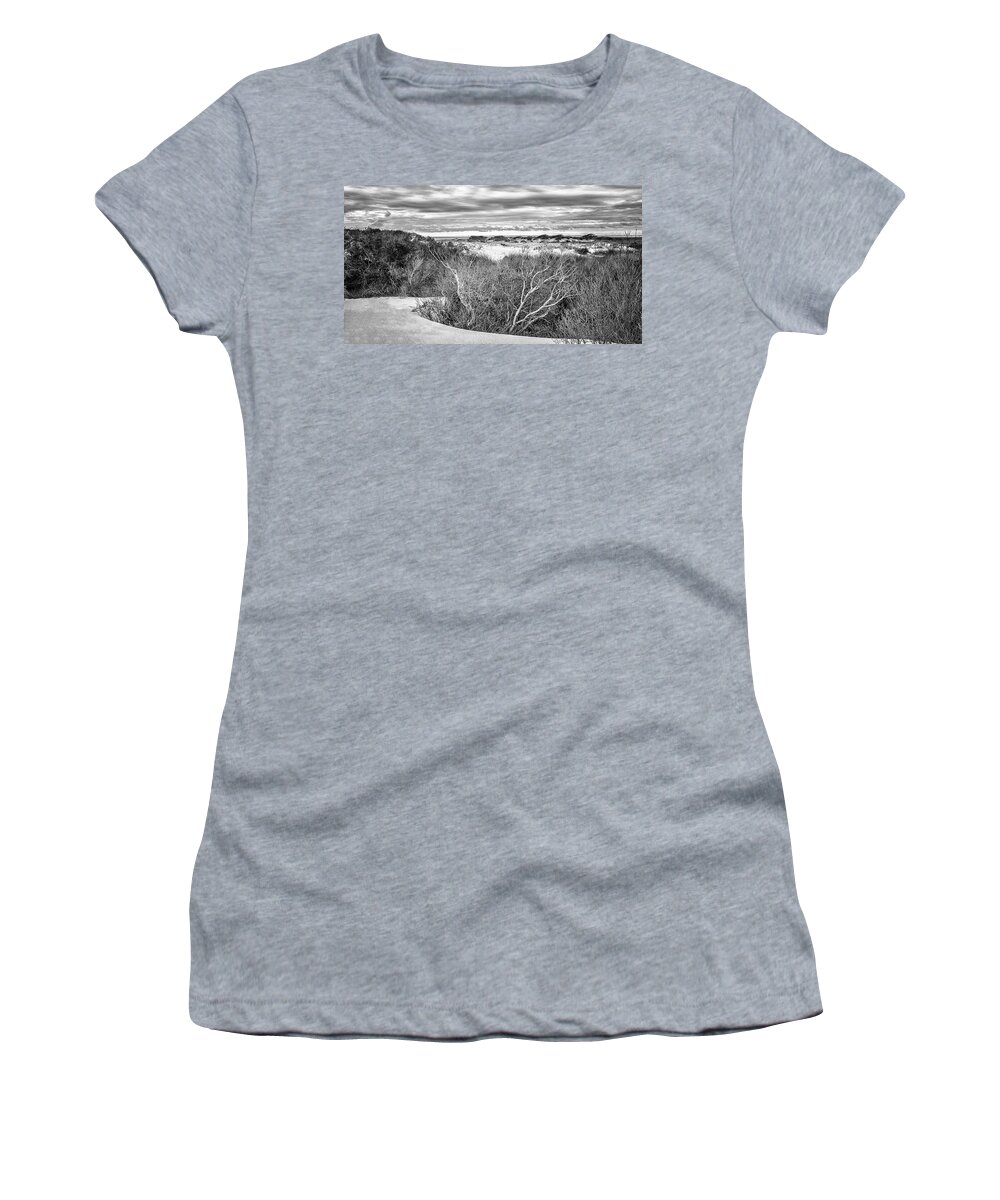 Beach Women's T-Shirt featuring the photograph Dune Zone View at Cedar Island Beach by Bob Decker