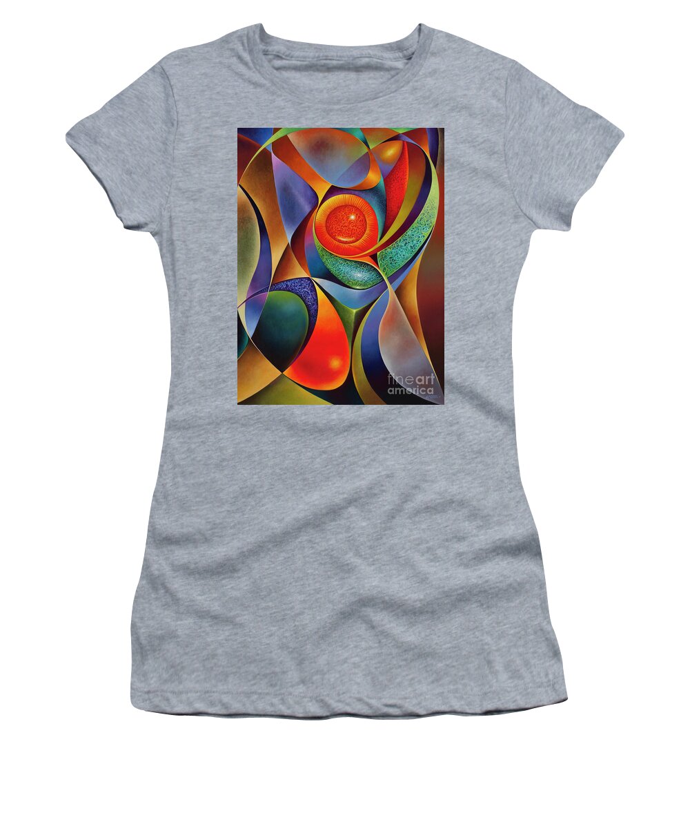 Chalice Women's T-Shirt featuring the painting Dynamic Series #28 by Ricardo Chavez-Mendez