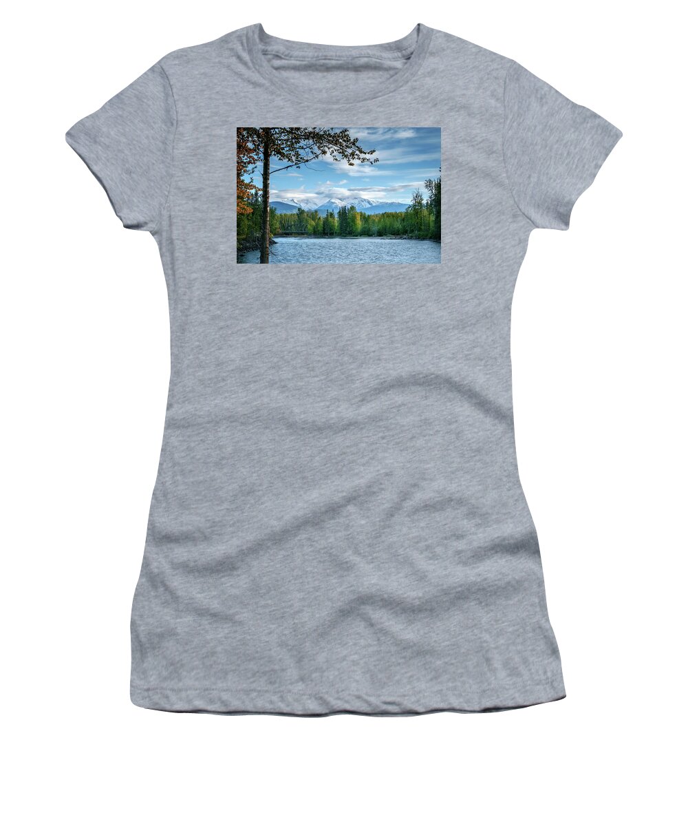 Landscapes Women's T-Shirt featuring the photograph Early Fall in British Columbia by Mary Lee Dereske