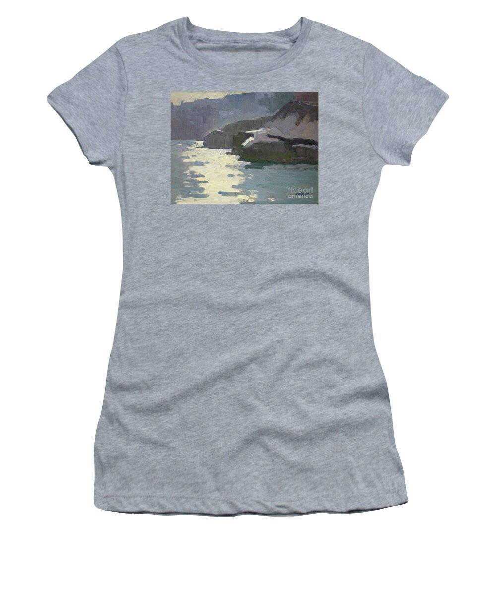 Peaceful Women's T-Shirt featuring the painting Early Morning Along La Jolla Shore - San Diego, California by Paul Strahm