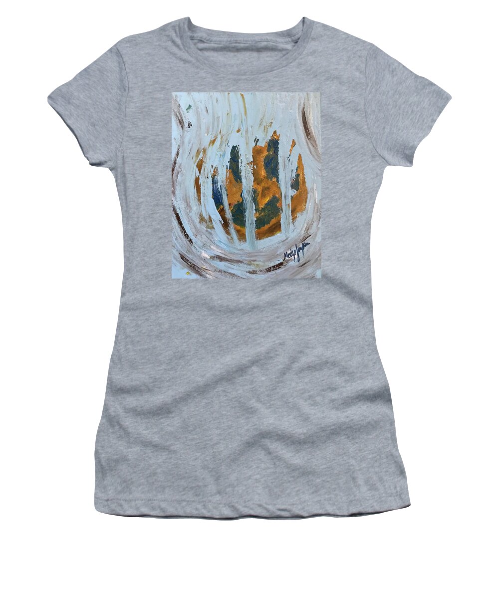 Earth Women's T-Shirt featuring the painting Earth Finally in Light by Medge Jaspan