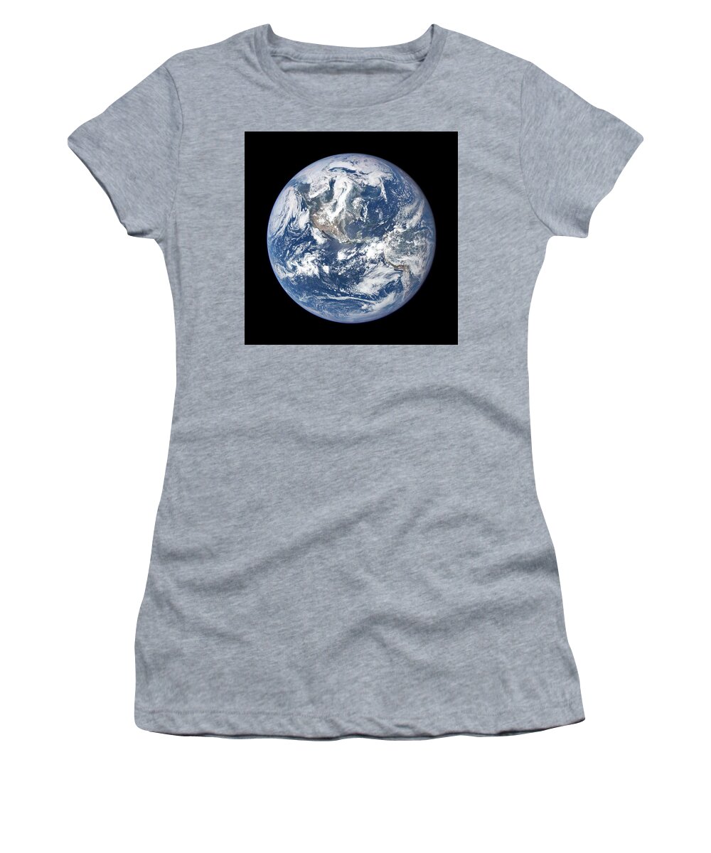 Earth Day Women's T-Shirt featuring the digital art Earth View from Space - Longitude 90 W by Stoneworks Imagery