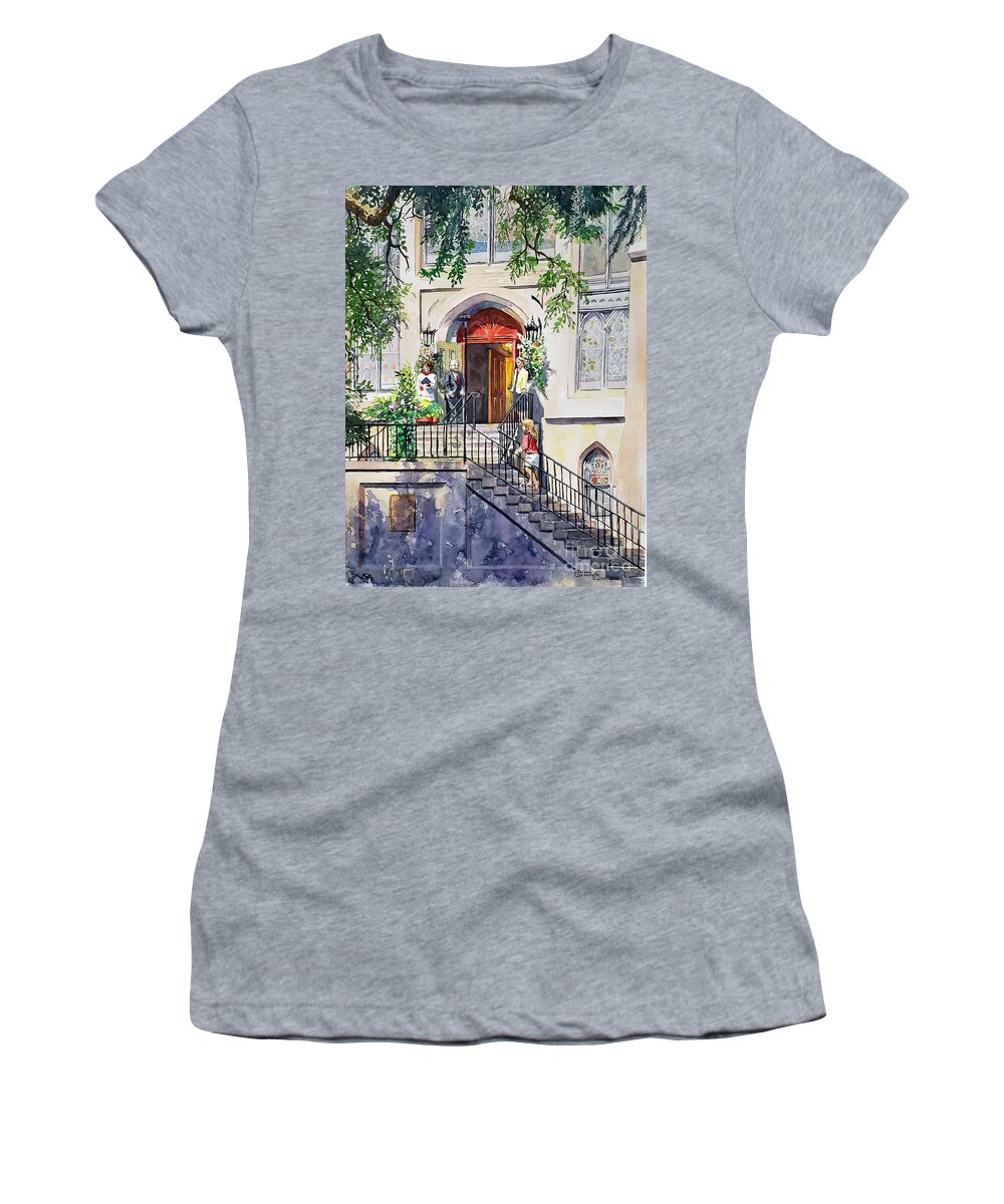 Easter Women's T-Shirt featuring the painting Easter Sunday, Savannah by Merana Cadorette
