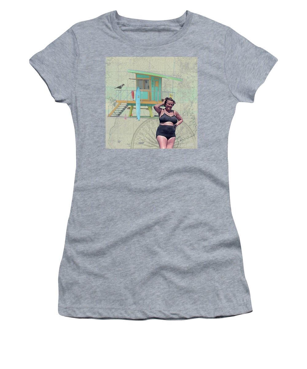 Collage Women's T-Shirt featuring the digital art la Madre de El Nino by Jacquie Gouveia