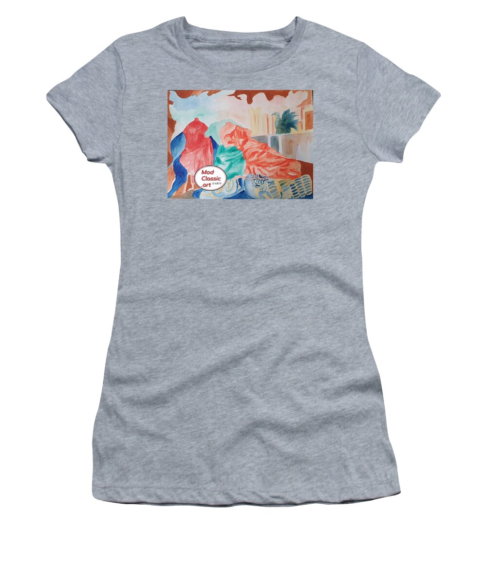 Masterpiece Paintings Women's T-Shirt featuring the painting Elysium ModClassic Art by Enrico Garff