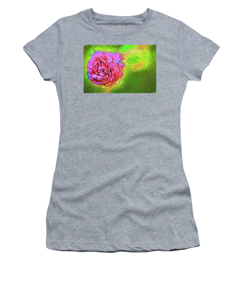 Flora Women's T-Shirt featuring the digital art Emerging Rose by Terry Cork