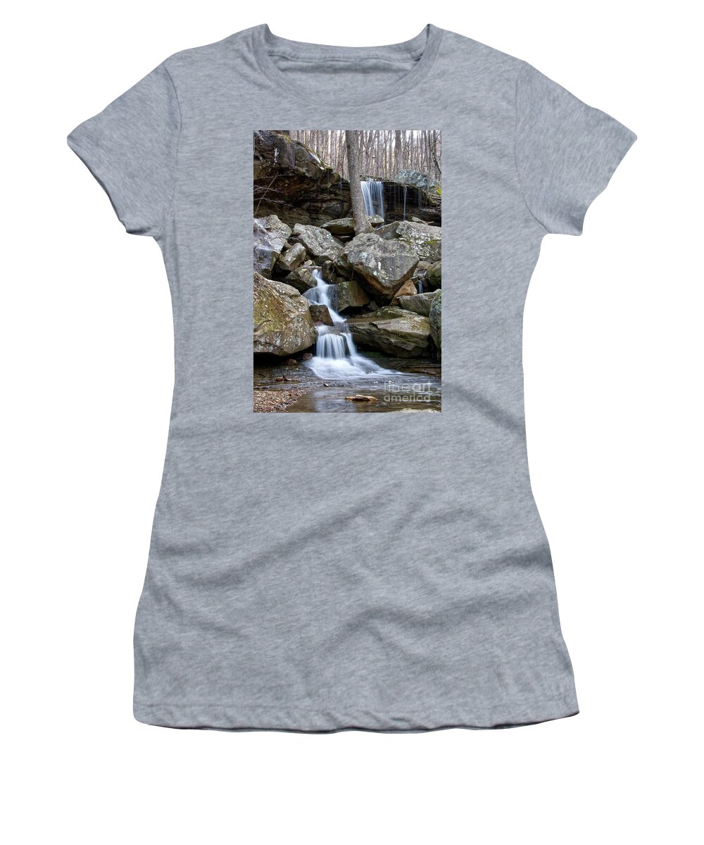 Emory Gap Falls Women's T-Shirt featuring the photograph Emory Gap Falls 26 by Phil Perkins