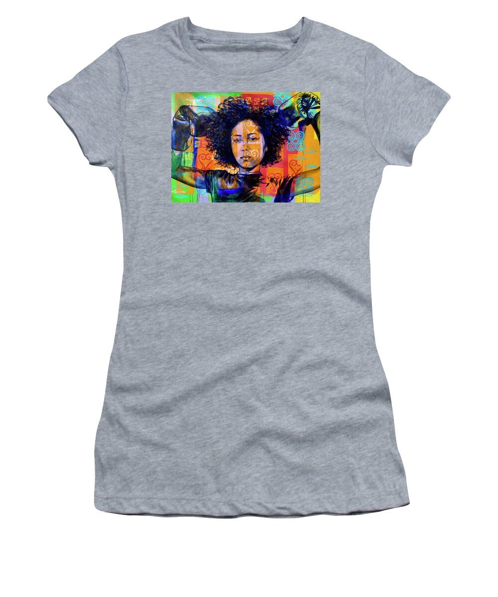  Women's T-Shirt featuring the painting Empower/ In Power by Clayton Singleton