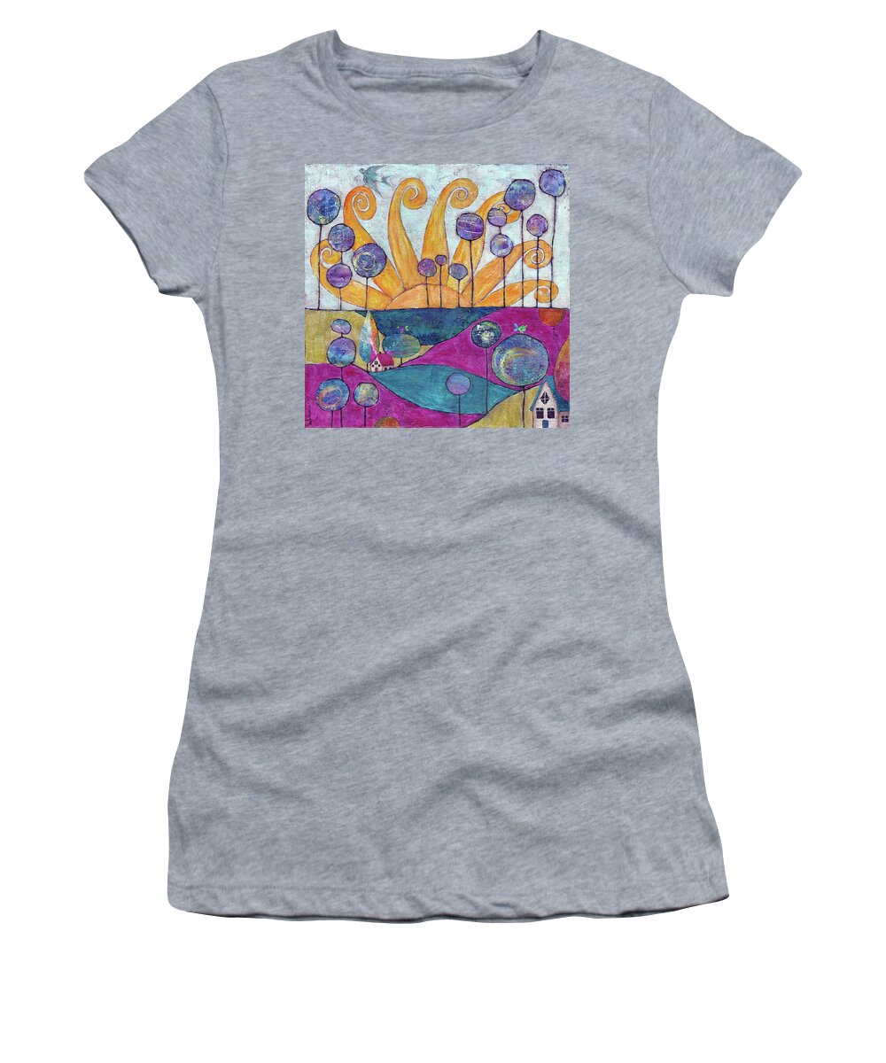 Dreamscape Women's T-Shirt featuring the painting Eternal Sunshine by Winona's Sunshyne