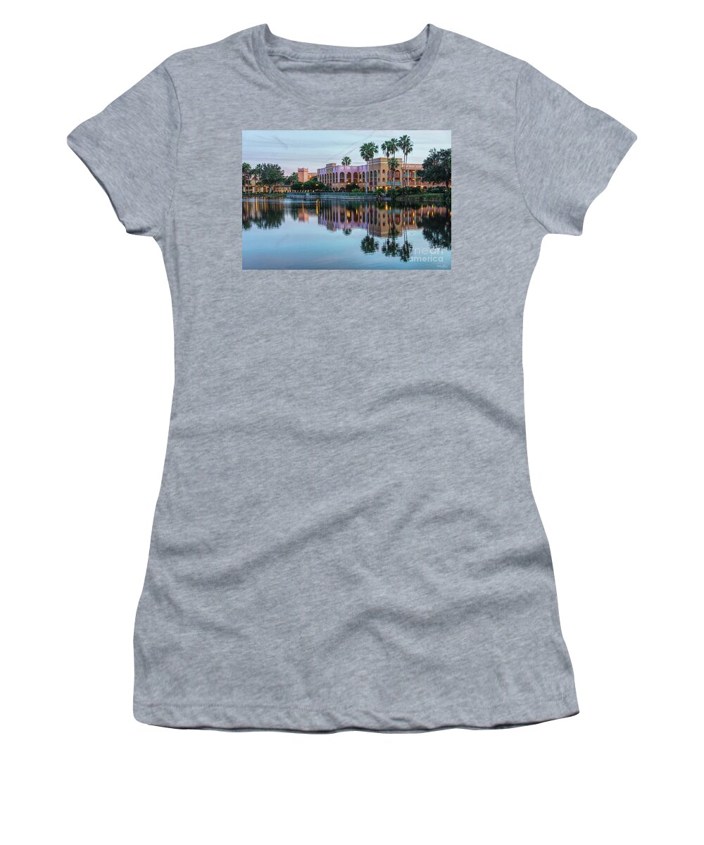 Orlando Women's T-Shirt featuring the photograph Evening Resort Reflections by Jennifer White