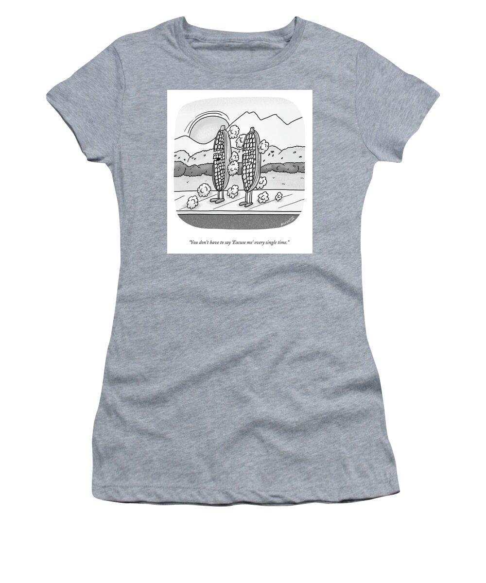 A27095 Women's T-Shirt featuring the drawing Excuse Me by Lonnie Millsap