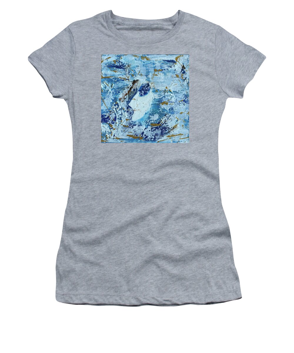 2020 Women's T-Shirt featuring the painting Face Cachee by Medge Jaspan