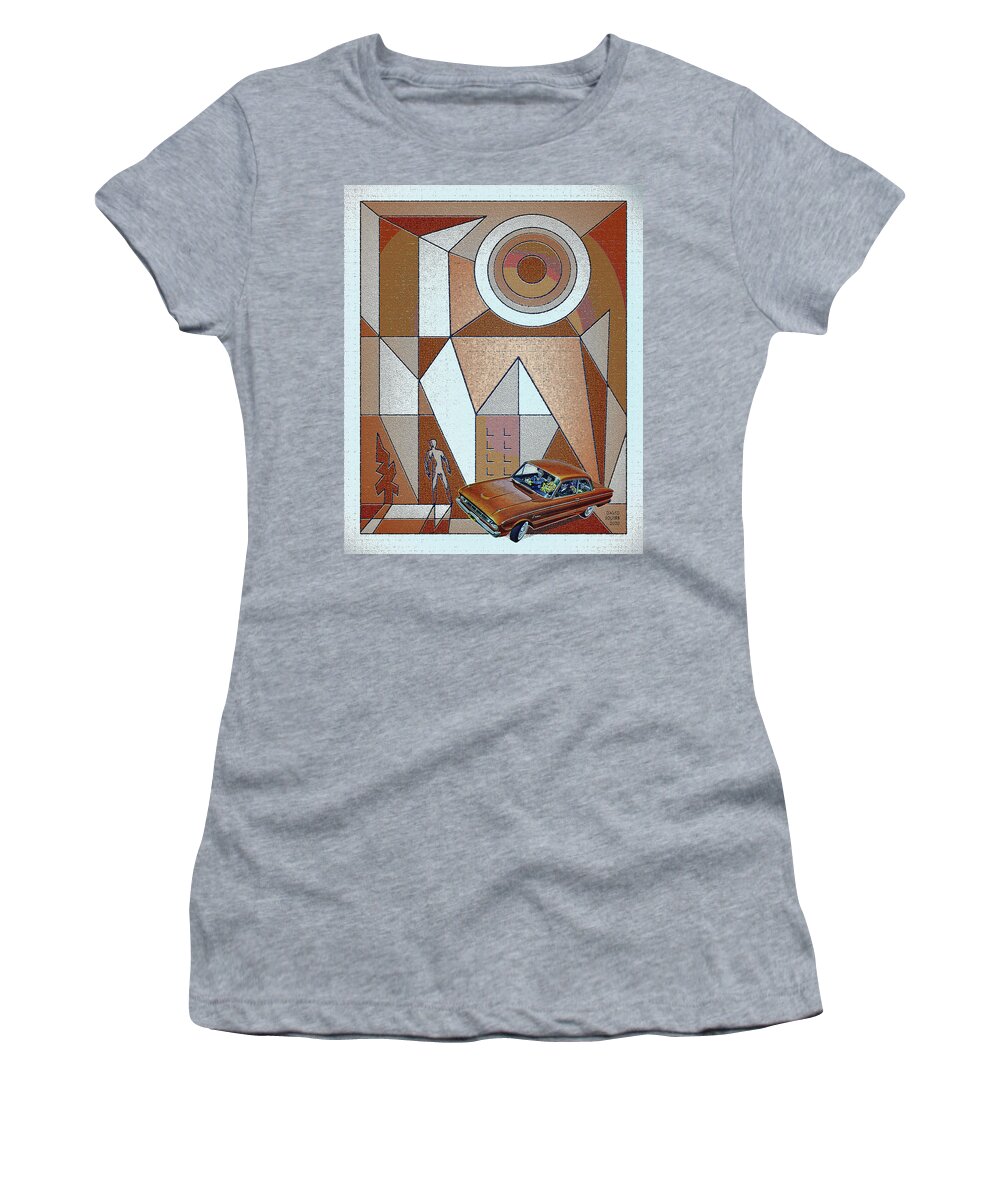 Falconer Women's T-Shirt featuring the digital art Falconer / Orange Falcon by David Squibb