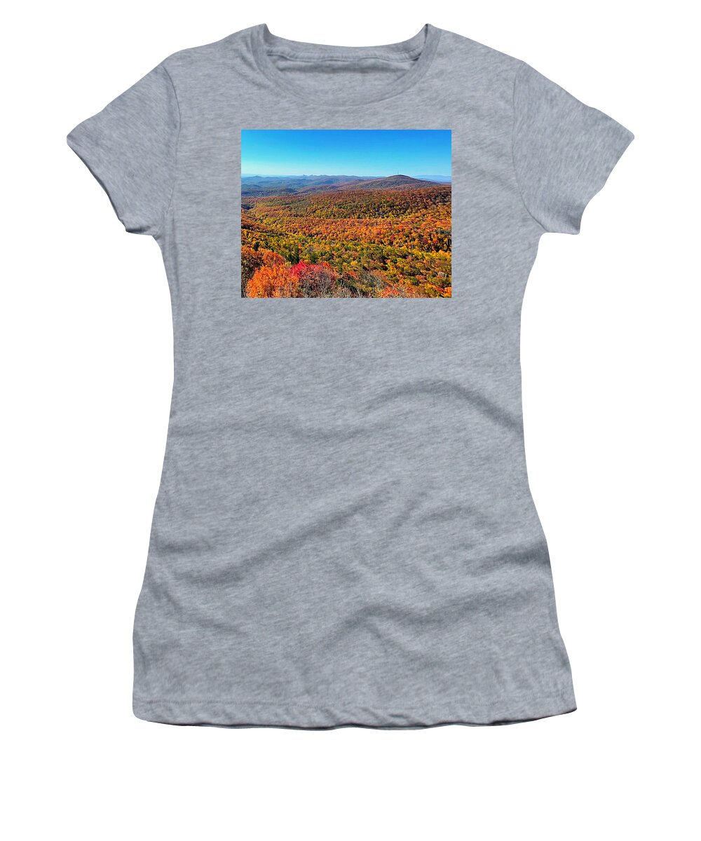 Blue Ridge Parkway Women's T-Shirt featuring the photograph Fall Leaves by Lee Darnell