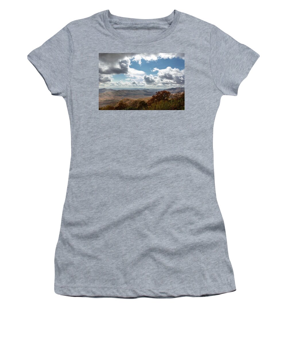 Blue Ridge Parkway Women's T-Shirt featuring the photograph Fall Mountain Layers on the Blue Ridge Parkway by Joni Eskridge