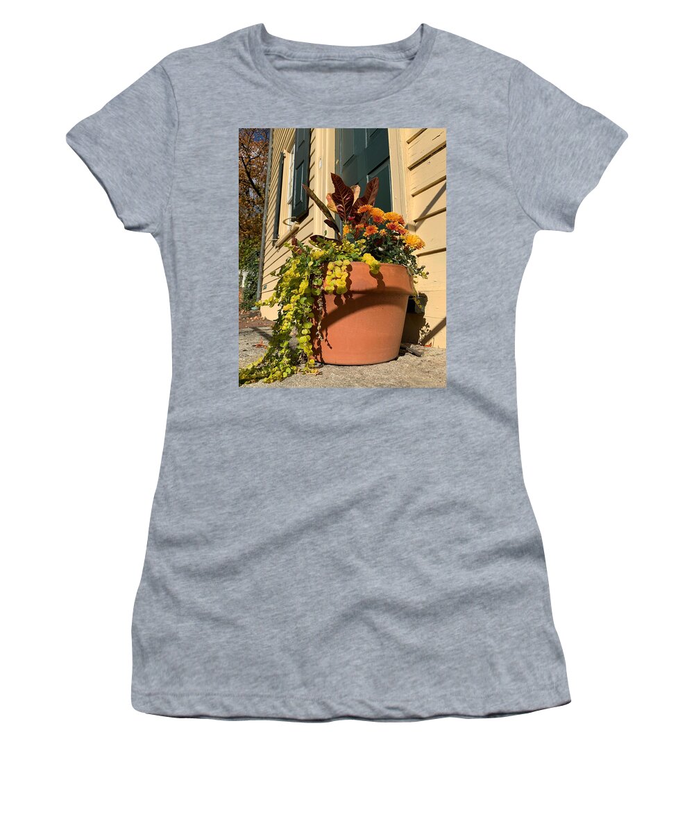 Old Women's T-Shirt featuring the photograph Fall Planter by Lee Darnell