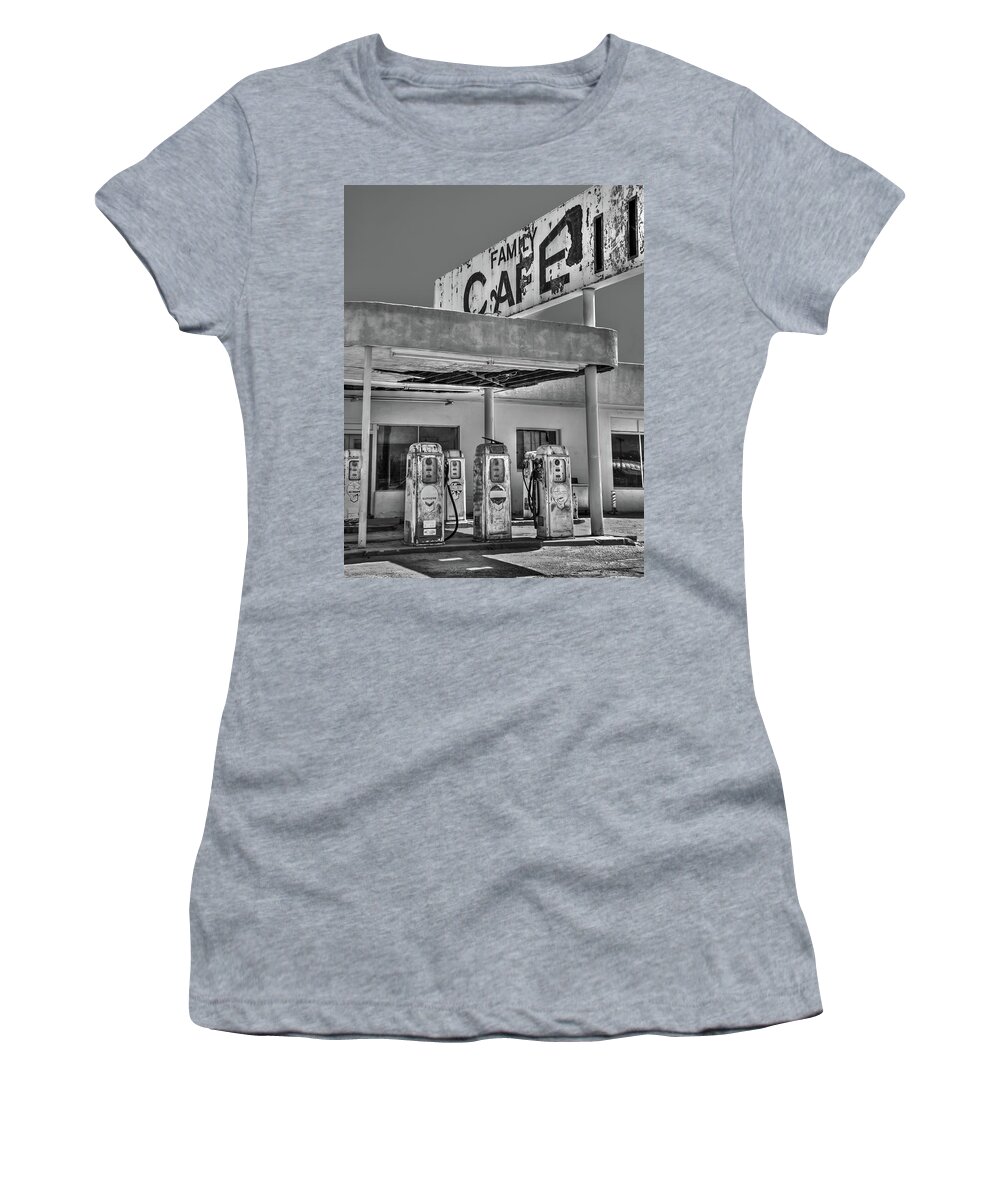 Family Cafe Women's T-Shirt featuring the photograph Family Cafe Black and White by Matthew Bamberg
