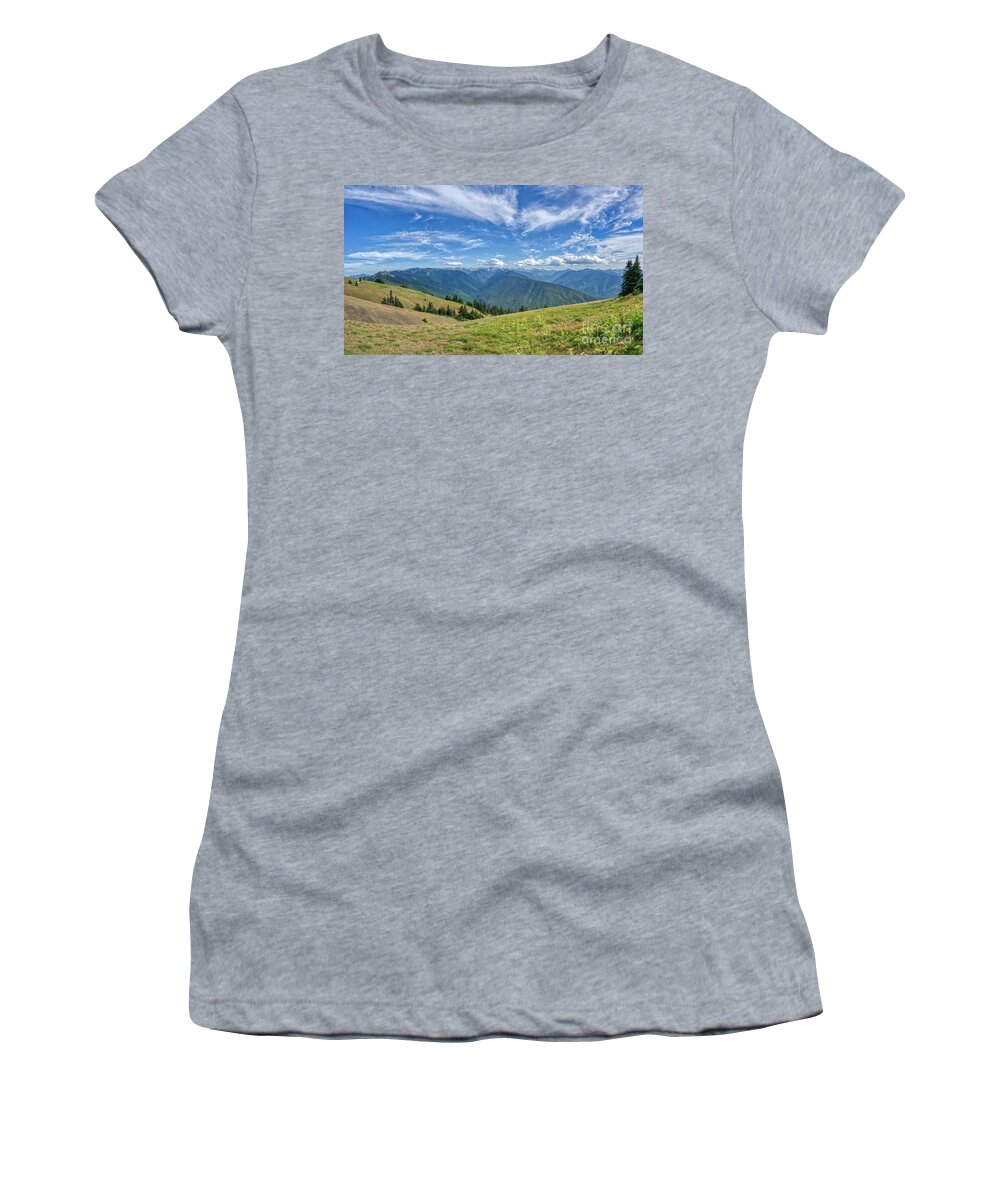 Mt. Olympus Women's T-Shirt featuring the photograph Famous Hurricane Ridge by Brian Kamprath