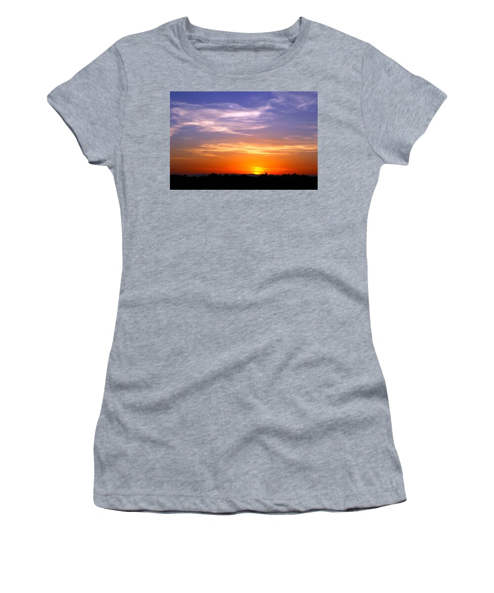  France Women's T-Shirt featuring the photograph Fantastic Sunset Over the French Countryside by Jeremy Hayden