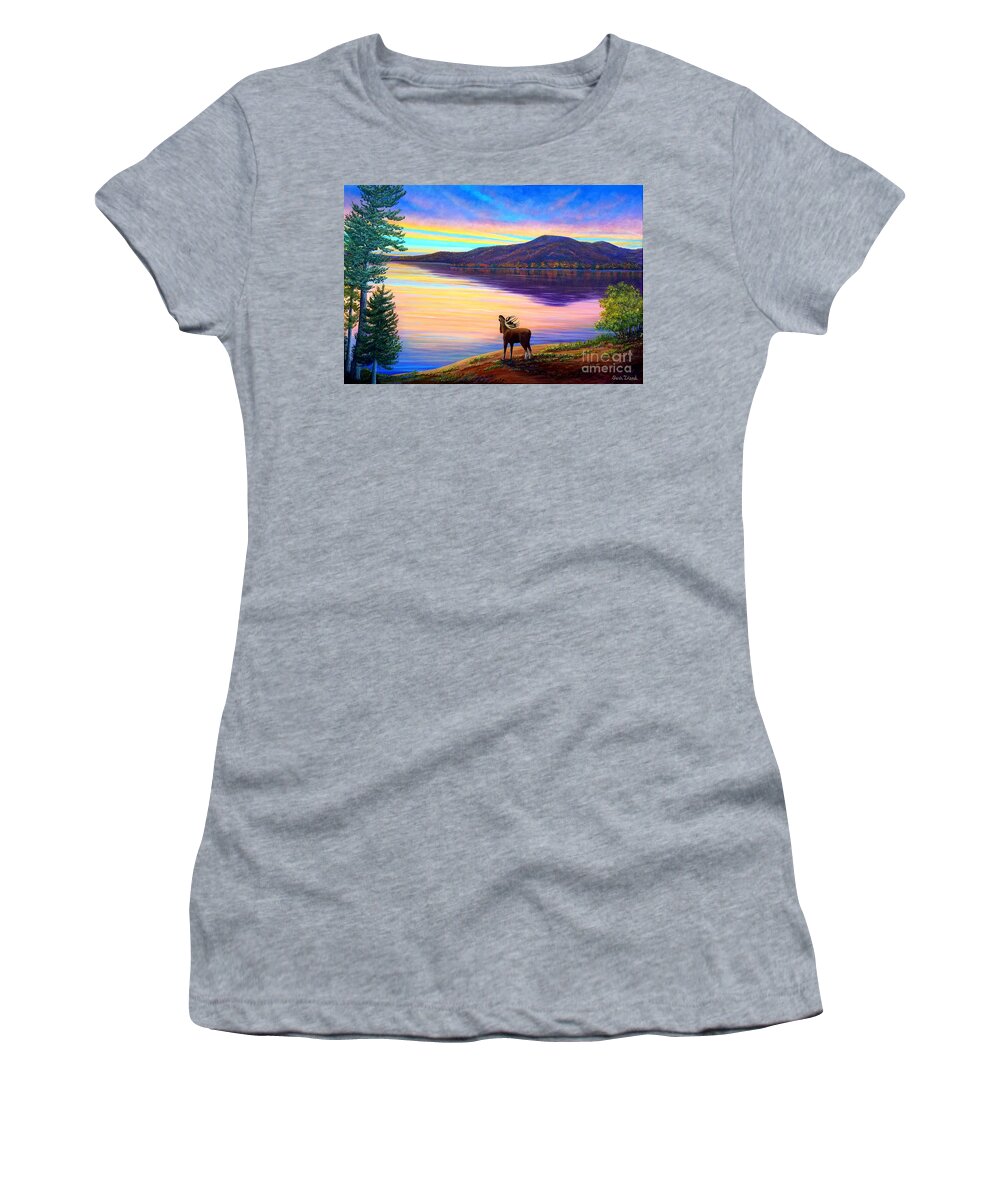 Farewell Women's T-Shirt featuring the painting Farewell to the Mountain by Sarah Irland