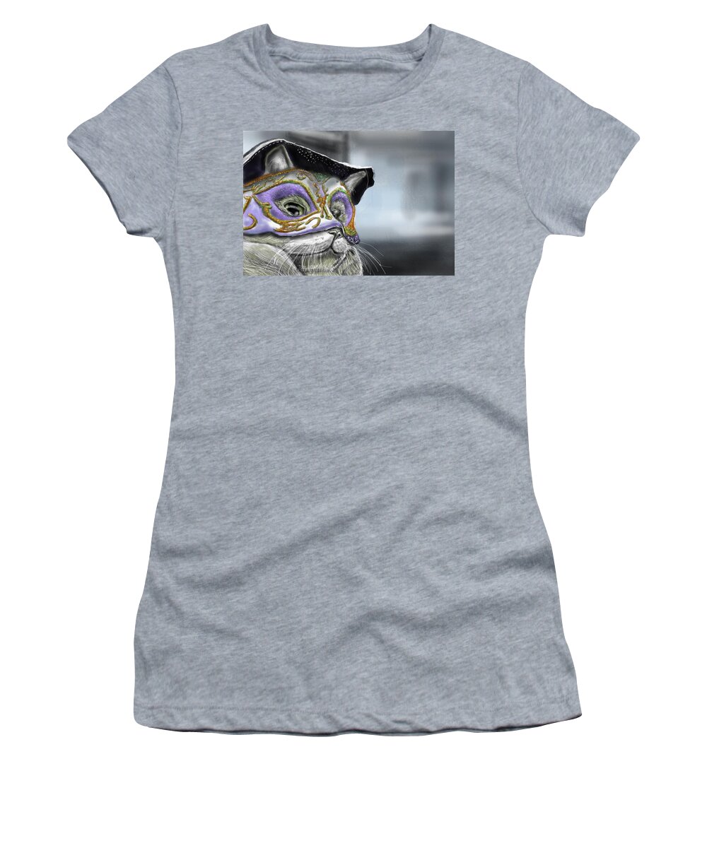 Women's T-Shirt featuring the digital art Feline Festival by Rob Hartman