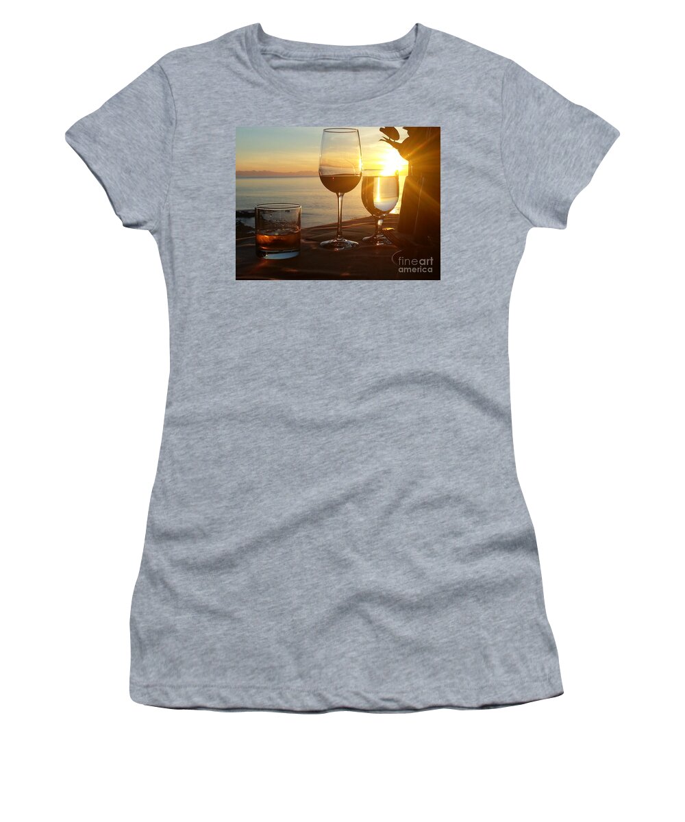 #lagunabeach #sunset #california #sprucewoodstudios Women's T-Shirt featuring the photograph Filtered Sunset by Charles C Vice