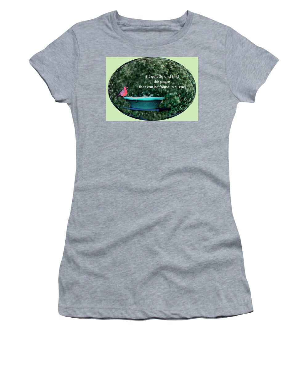 Cardinal Women's T-Shirt featuring the photograph Finding Peace by Diane Lindon Coy