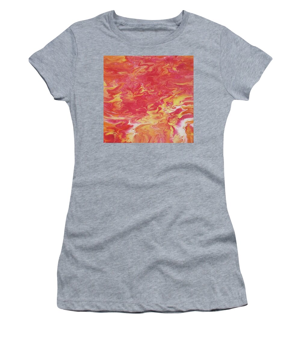 Abstract Women's T-Shirt featuring the painting Fire by Pour Your heART Out Artworks