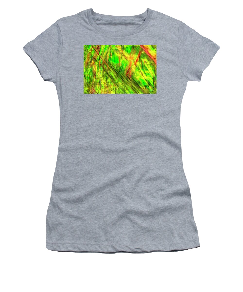 Fireweed Women's T-Shirt featuring the photograph Daisies and Fireweed Abstract 2 by Kathy Paynter