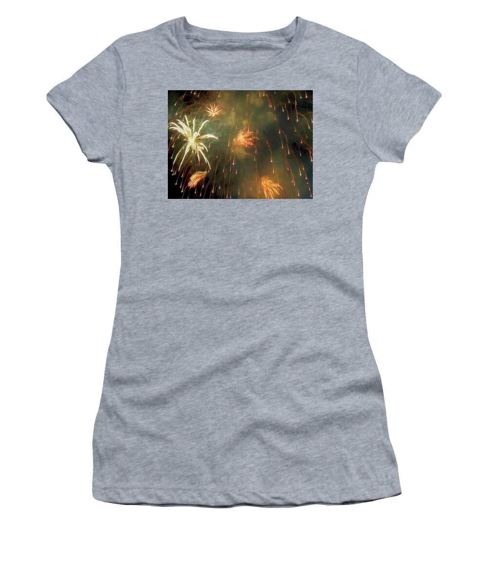 Firework Women's T-Shirt featuring the digital art Firework Abstracts 1 by Bonnie Follett