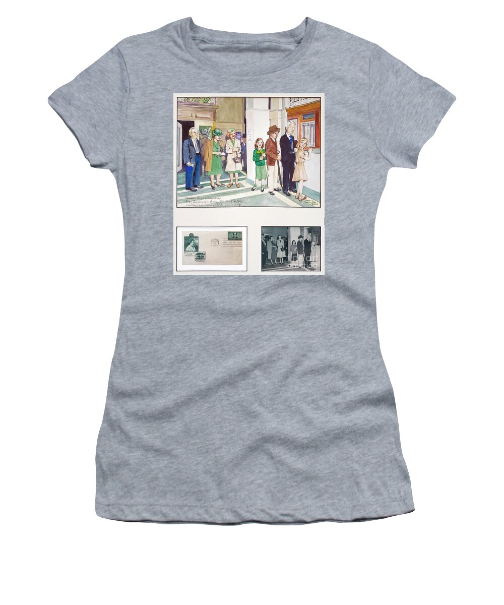 Girl Scout Women's T-Shirt featuring the mixed media First Girl Scout stamp, Savannah by Merana Cadorette