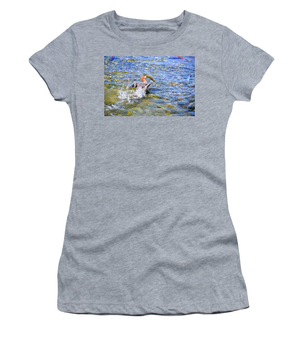 David Lawson Photography Women's T-Shirt featuring the photograph Fish Gulp by David Lawson