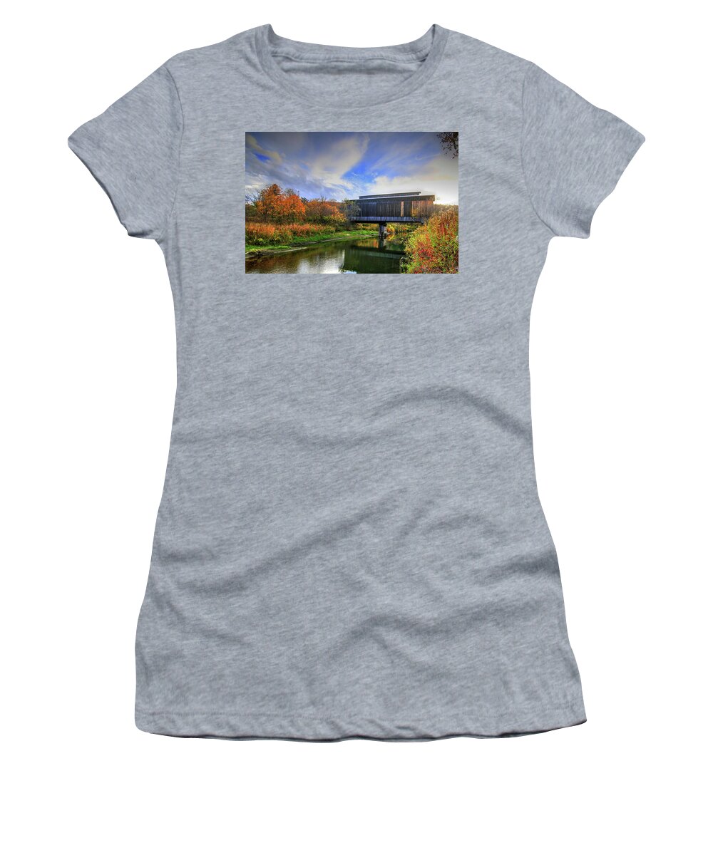 Fine Art Women's T-Shirt featuring the photograph Fisher Covered Railroad Bridge III by Robert Harris