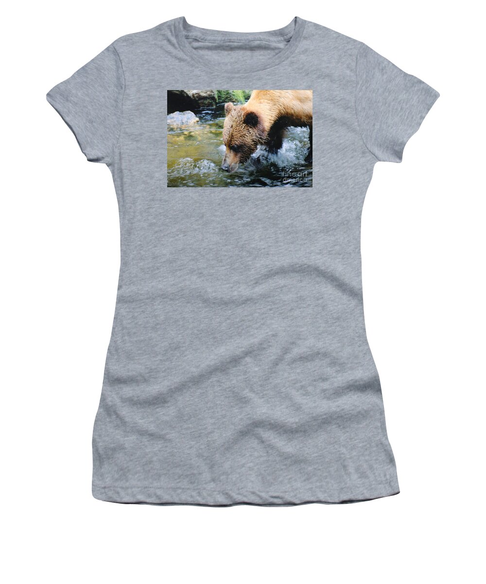 Alaska Women's T-Shirt featuring the photograph Fishing Bear by Doug Gist