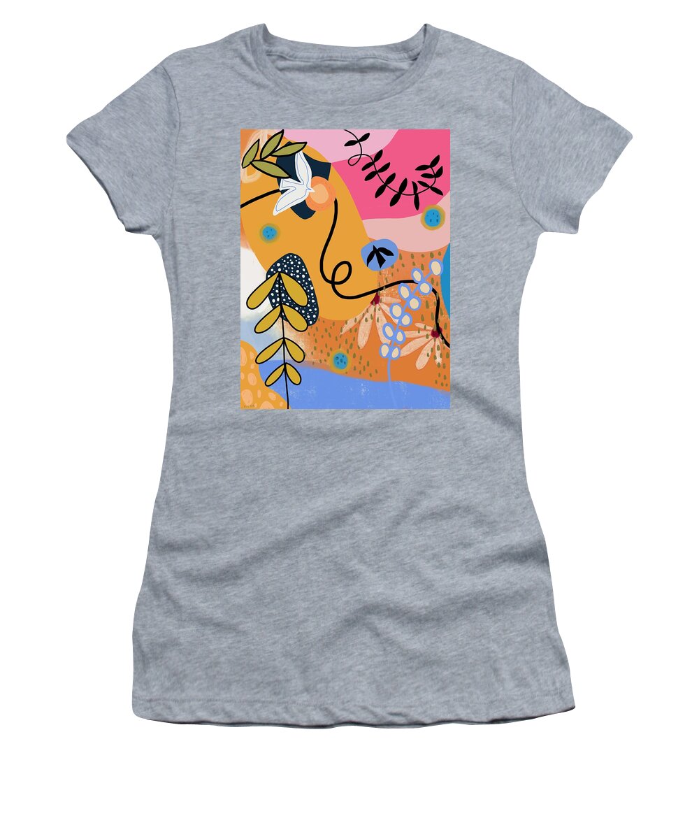Abstract Women's T-Shirt featuring the digital art Flighty Day by Jacquie Gouveia