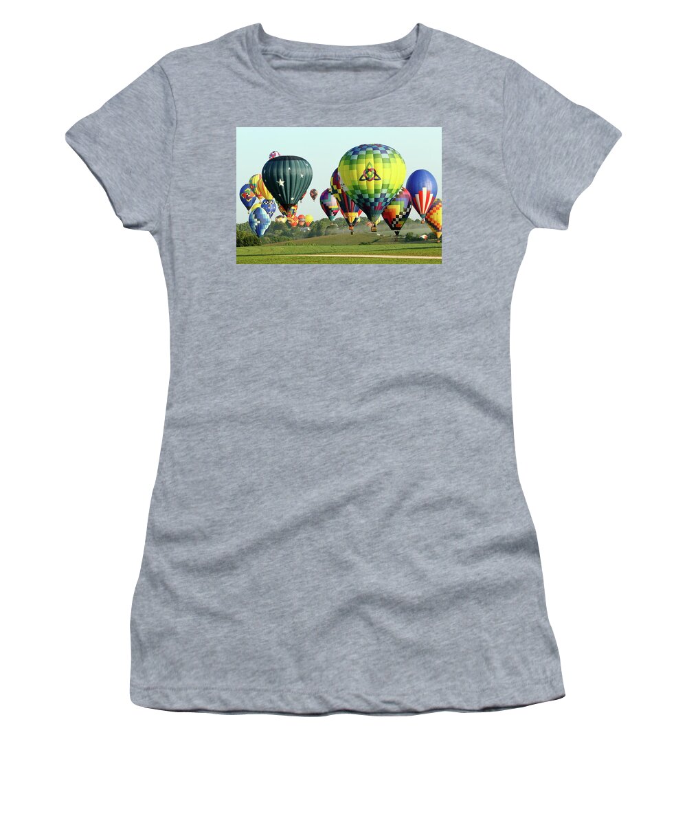 Balloon Women's T-Shirt featuring the photograph Floating Along by Lens Art Photography By Larry Trager