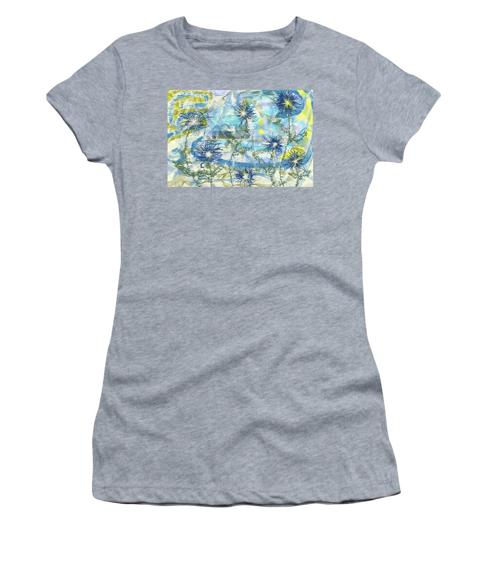Digital Women's T-Shirt featuring the painting Flower Garden #8 by Christina Wedberg