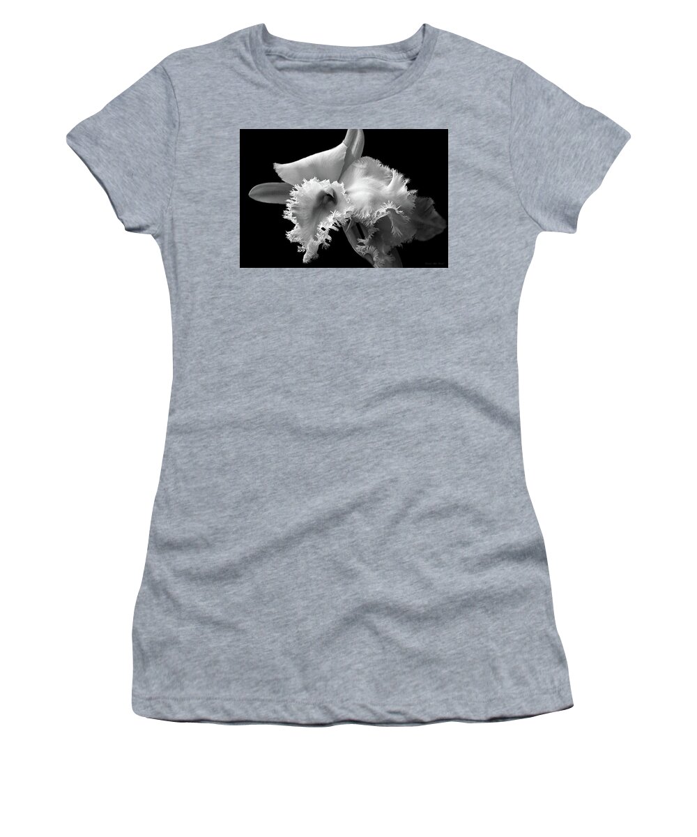 Orchid Women's T-Shirt featuring the photograph Flower - Orchid - Frilled to see you by Mike Savad