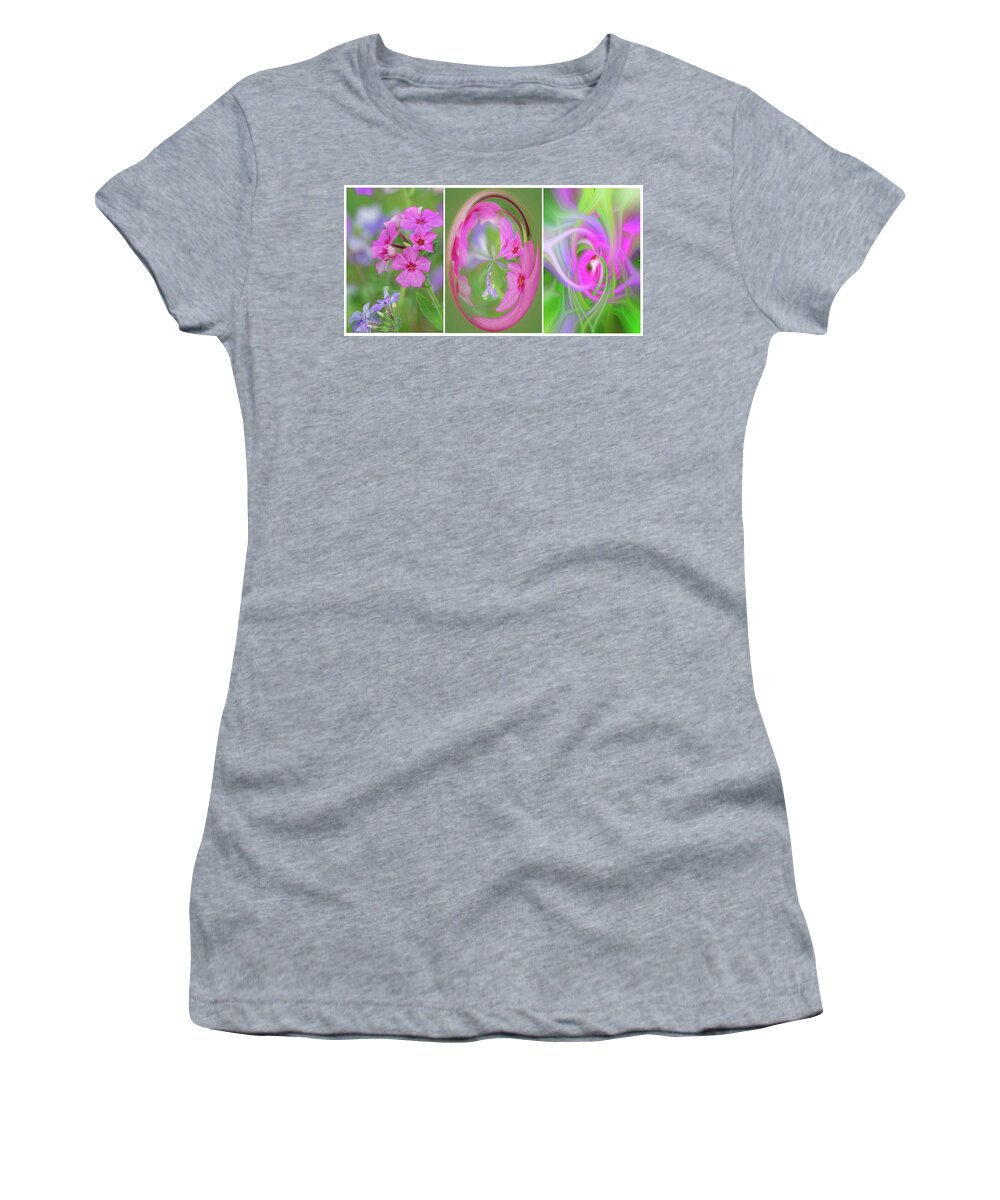 Flowers Women's T-Shirt featuring the photograph Flower Transformations Set 3 by Betty Eich